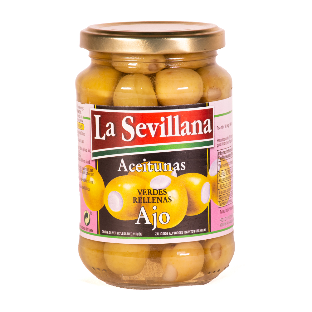 Azeitonas Recheadas La Sevillana com Alho 370ml