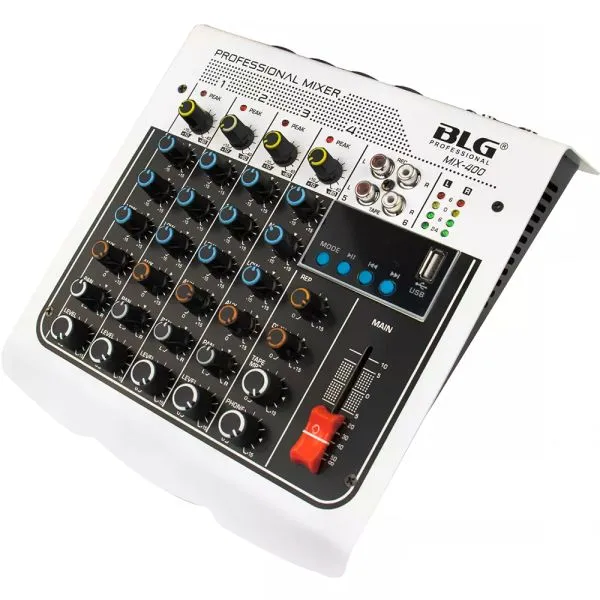 Mixer Blg Mix-400 4 Canais/Mic/Aux/USB/Bluetooth