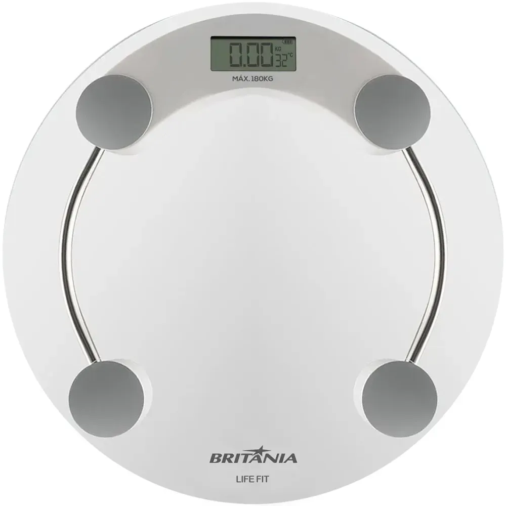Balança Digital Britania BBL04TR LCD/4 Sensor/Pilha/180kg Branco