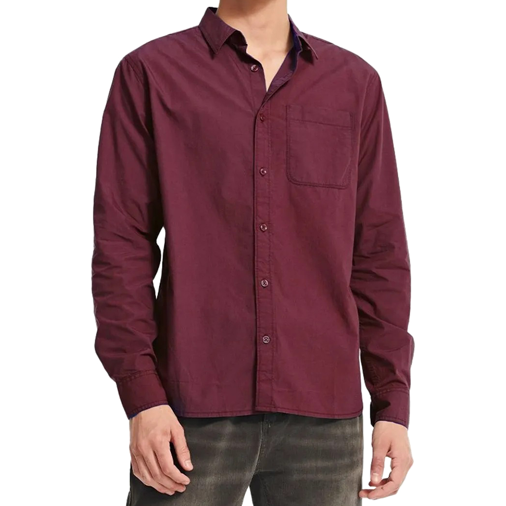 Camisa Masculina Caterpillar Foundation Convertible Ls Bordô