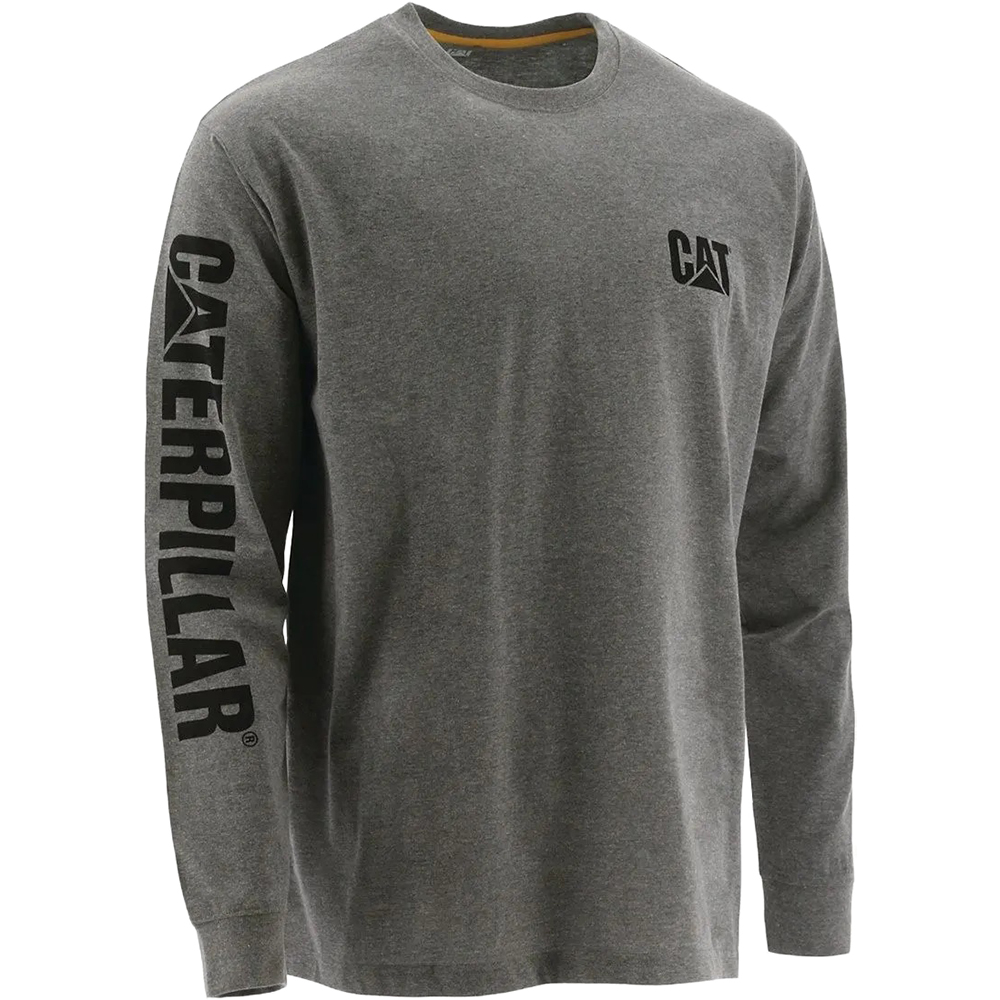 Camiseta Masculino Caterpillar Trademark Banner L Cinza