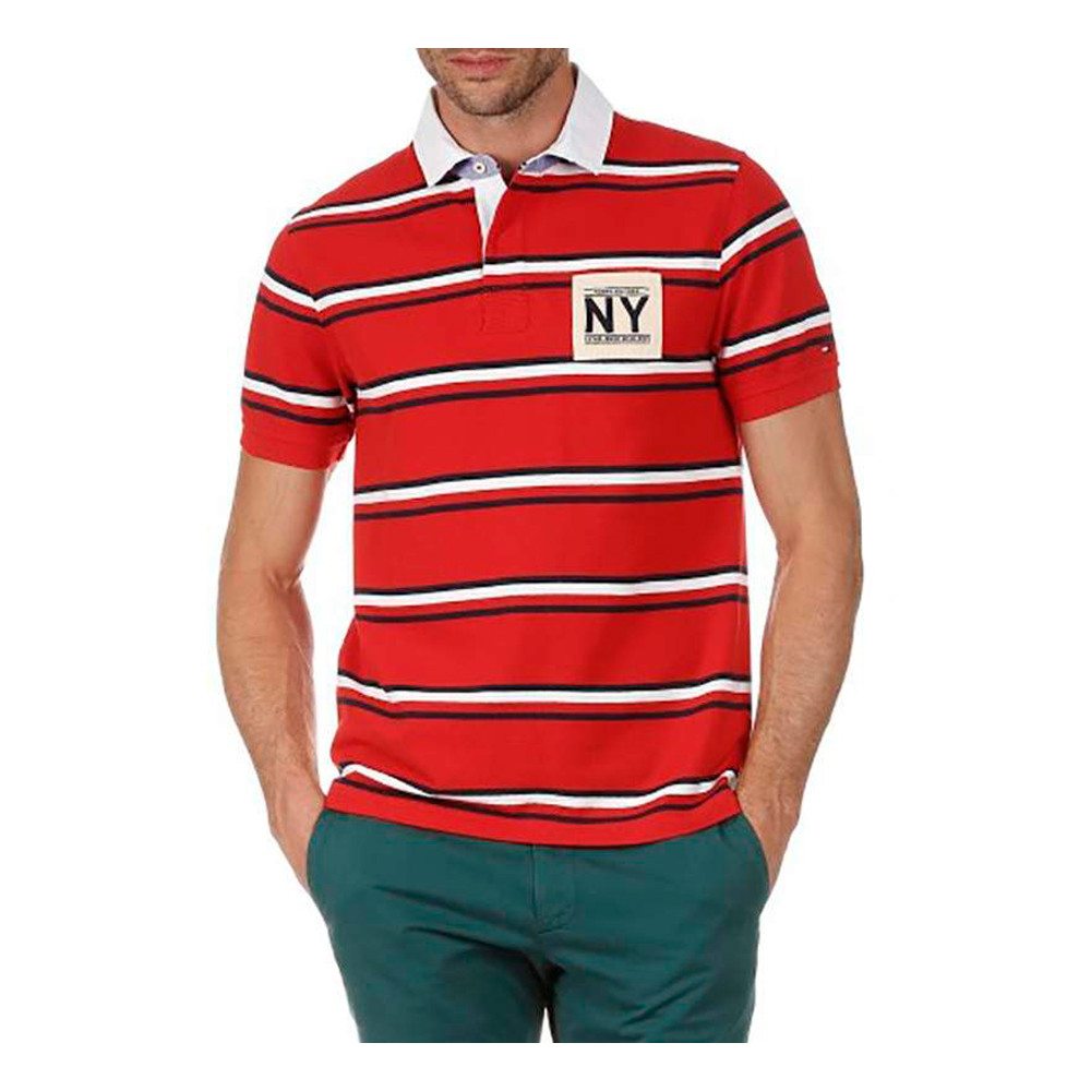 Camiseta Polo Masculino Tommy Hilfiger Vermelho Branco