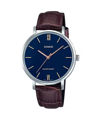 Relógio Casio Feminino LTPVT01L2BUDF Azul/Marrom + Estojo