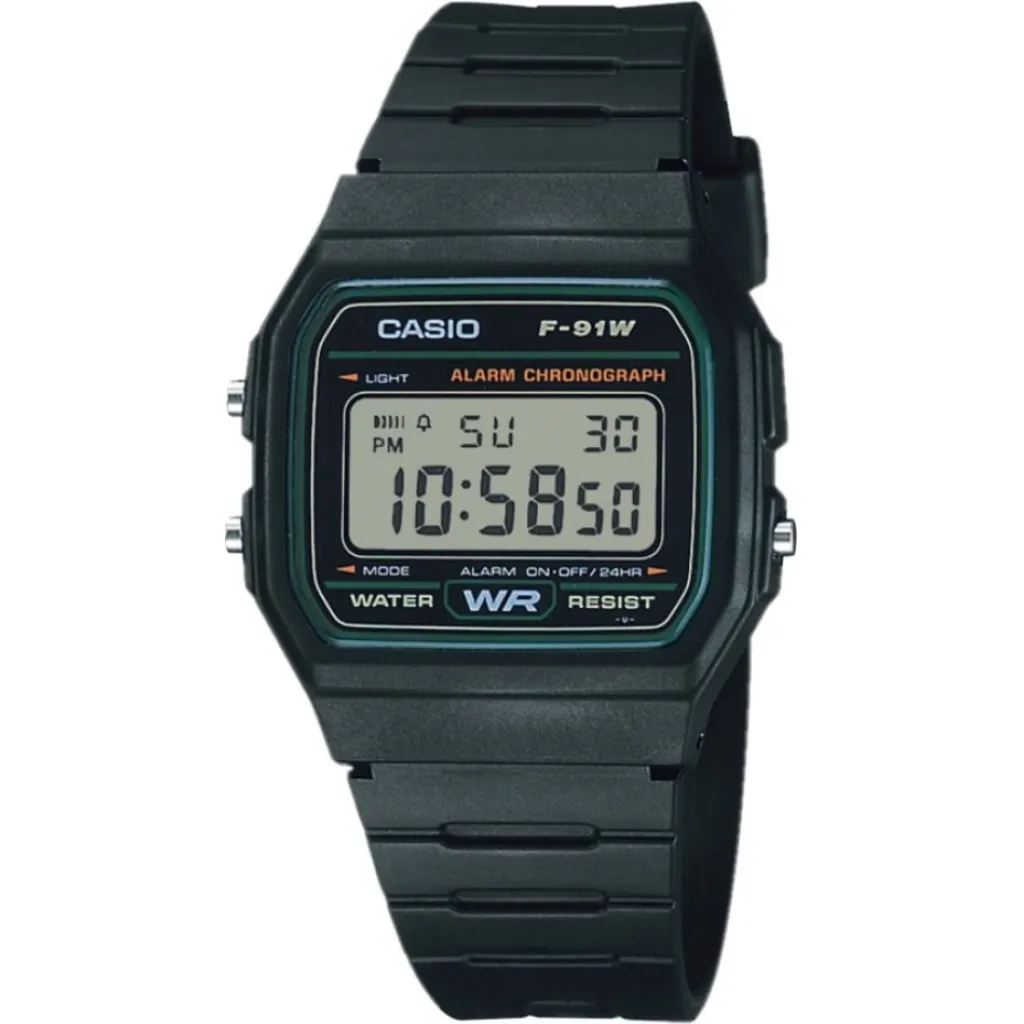 Relógio Casio F-91W-3DG Verde/Preto + Estojo