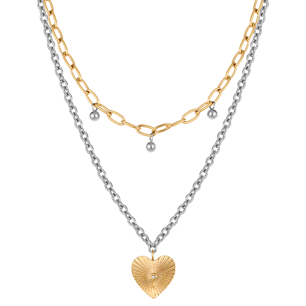 Colar Feminino Daniel Klein Dkj.13.20005-3 Dourado/Prata
