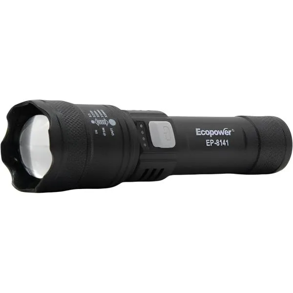 Ecopower Linterna EP-8141 Recargable 800LUM Negro