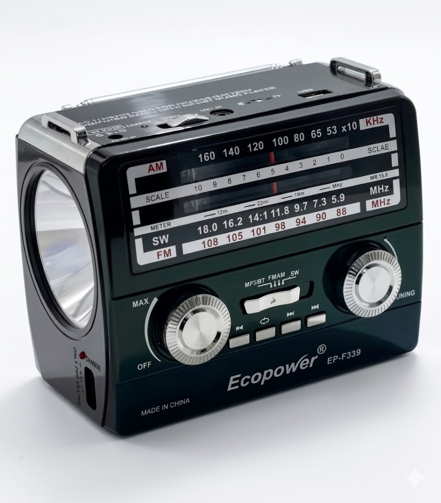 Rádio Ecopower Ep-F339 USB/SD/FM/BT Preto
