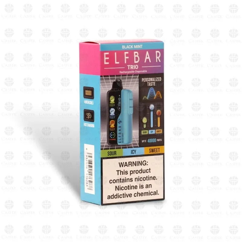 Vape Descartável Elfbar Trio 40000PUFFS Black Mint