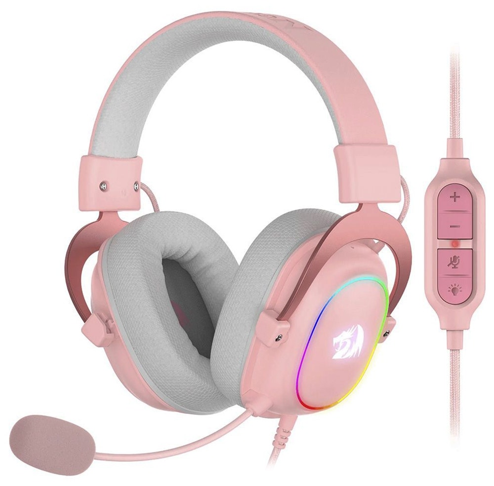 Fones de Ouvido Redragon H510P-RGB Zeus X Pink