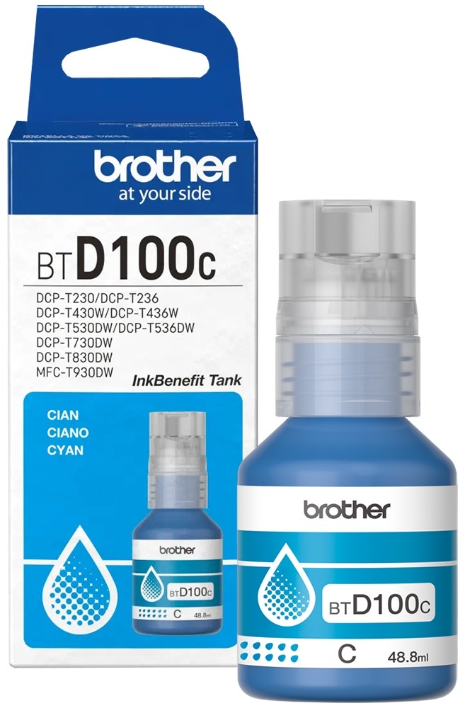 GARRAFA DE TINTA BROTHER BTD100C 48.8ML CIANO