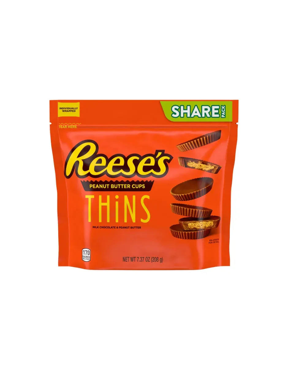 Chocolate Ao Leite Reeses Thins Hersheys 208G