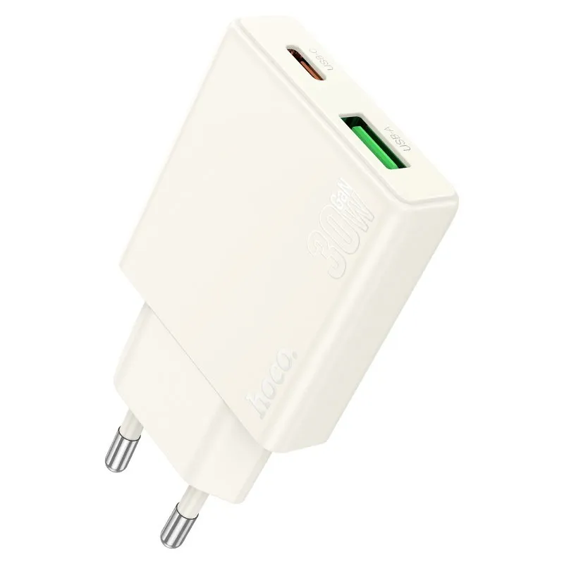 Carregador Hoco N45 30W Dupla Entrada Branco