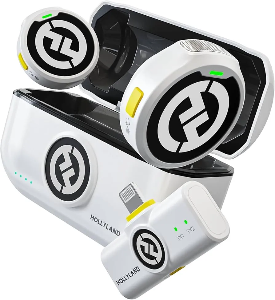 Microfone Hollyland Lark M2 Combo Lightning Branco