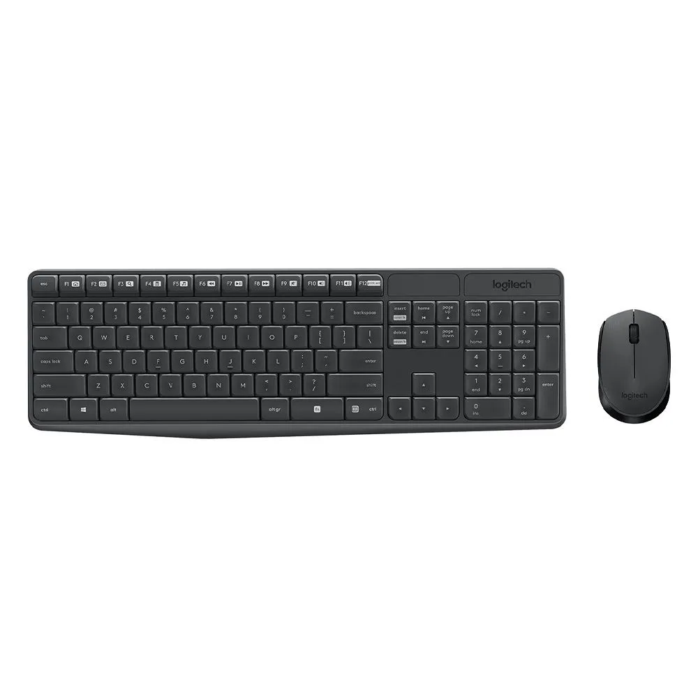 Teclado + Mouse Wireless Logitech Mk235 Preto