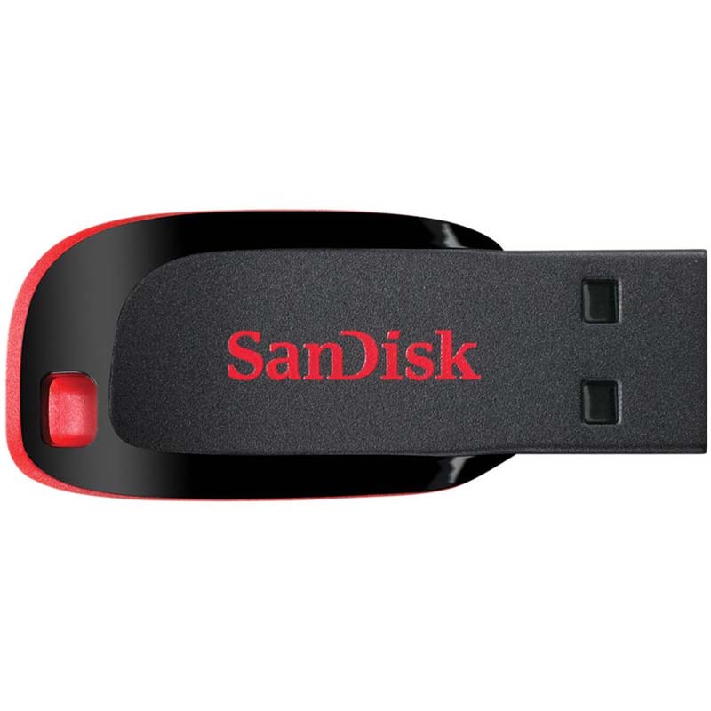 Pendrive SanDisk Cruzer Blade Z50 128GB Preto/Vermelho