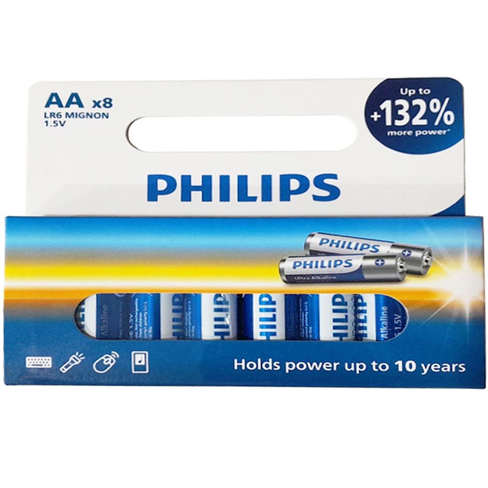 Pilha Alcalina Aa Philips LR6E8B/17 (8 Unidades)