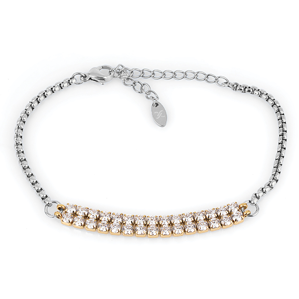Pulseira Feminina Daniel Klein Dkj.11.10005-4 Prata/Dourado
