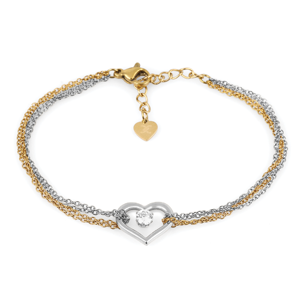 Pulseira Feminina Daniel Klein Dkj.3.10028-3 Prata/Dourado