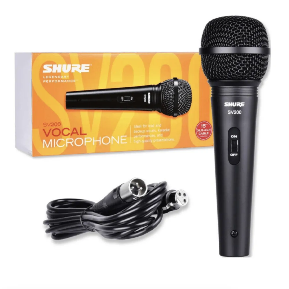 Microfone Shure Sv200 com Cabo Preto