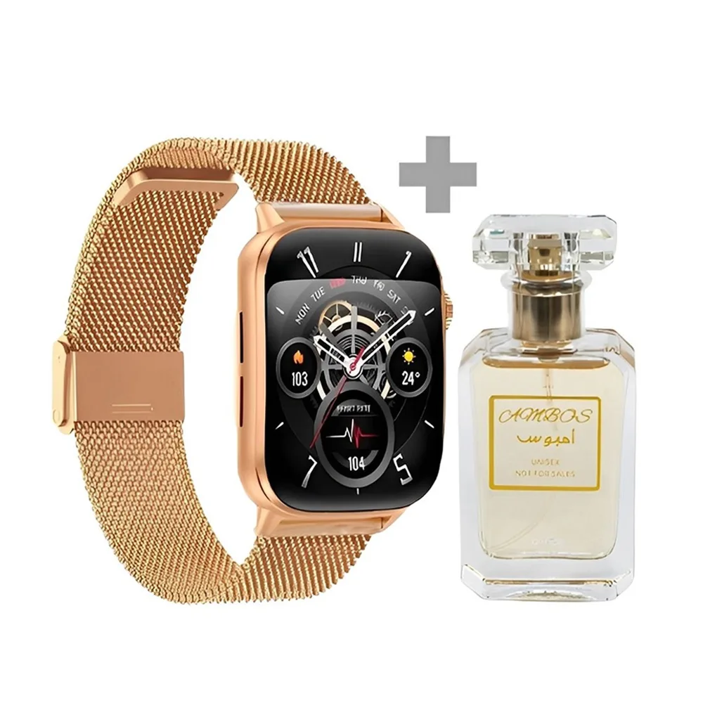 Smartwatch Gtide S6 Pro Dourado + Perfume