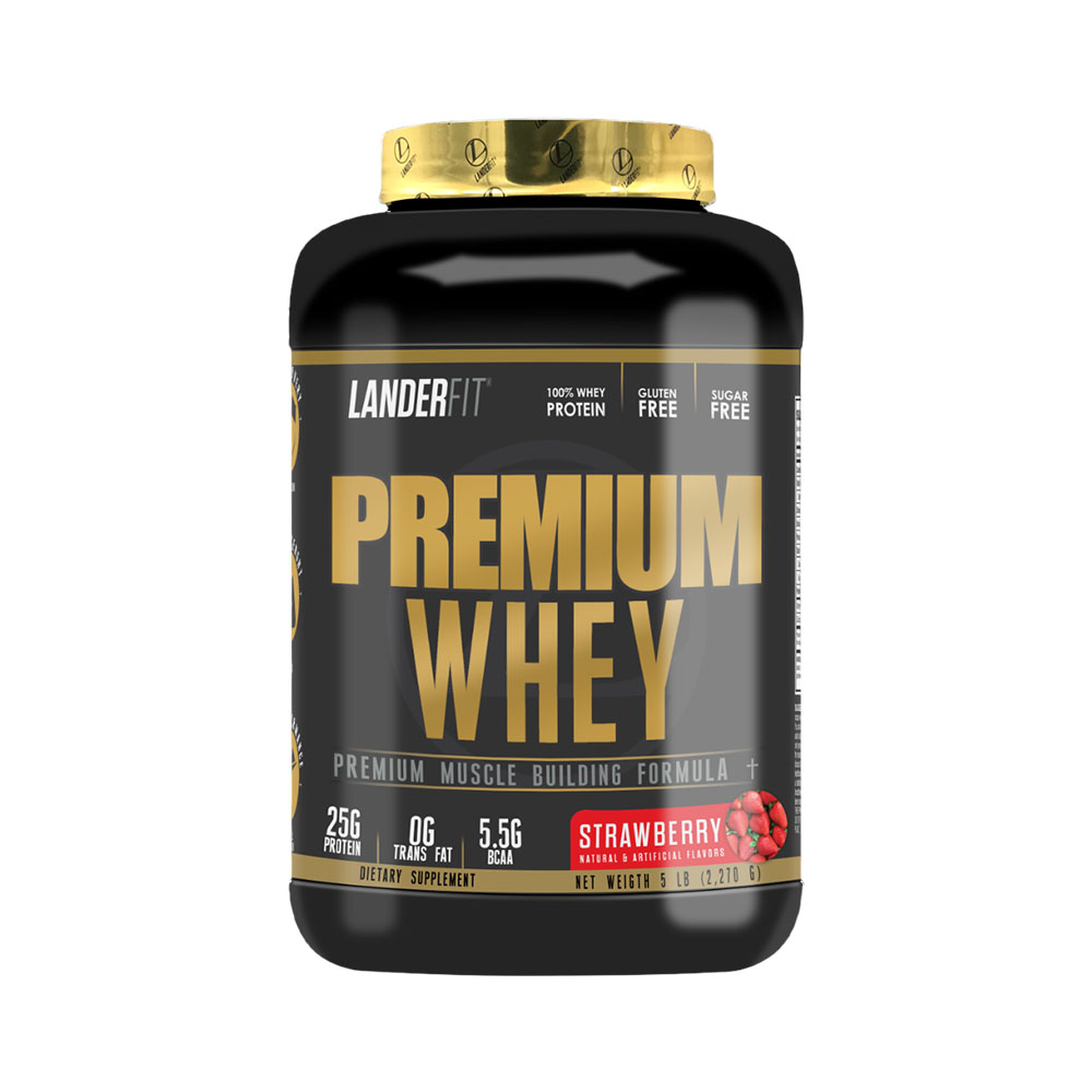 Suplemento Landerfit Premium Whey Morango 2.270G