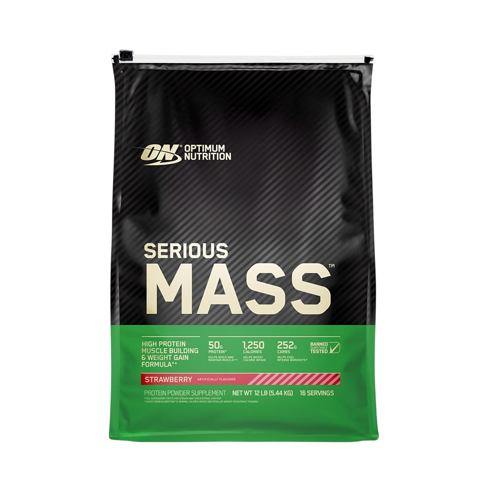Suplemento Optimum Nutrition Serious Mass Morango 5,44Kg