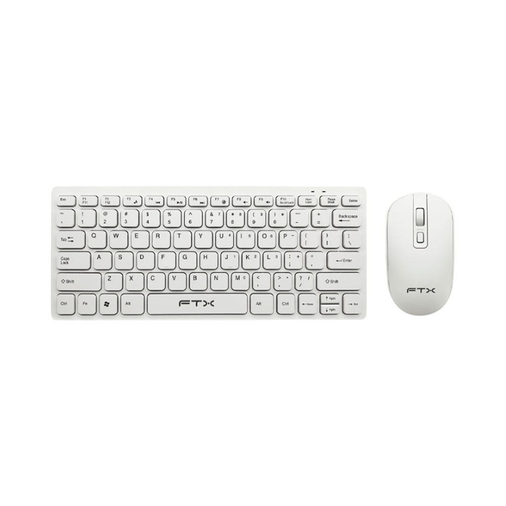 Teclado com Mouse Ftx Ftxgk03 Wireless Branco