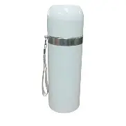 Garrafa Térmica Fashion Oval Branca com Cinta