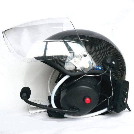 Capacete Ufq Paramotor Fibra de Carbono Viseira