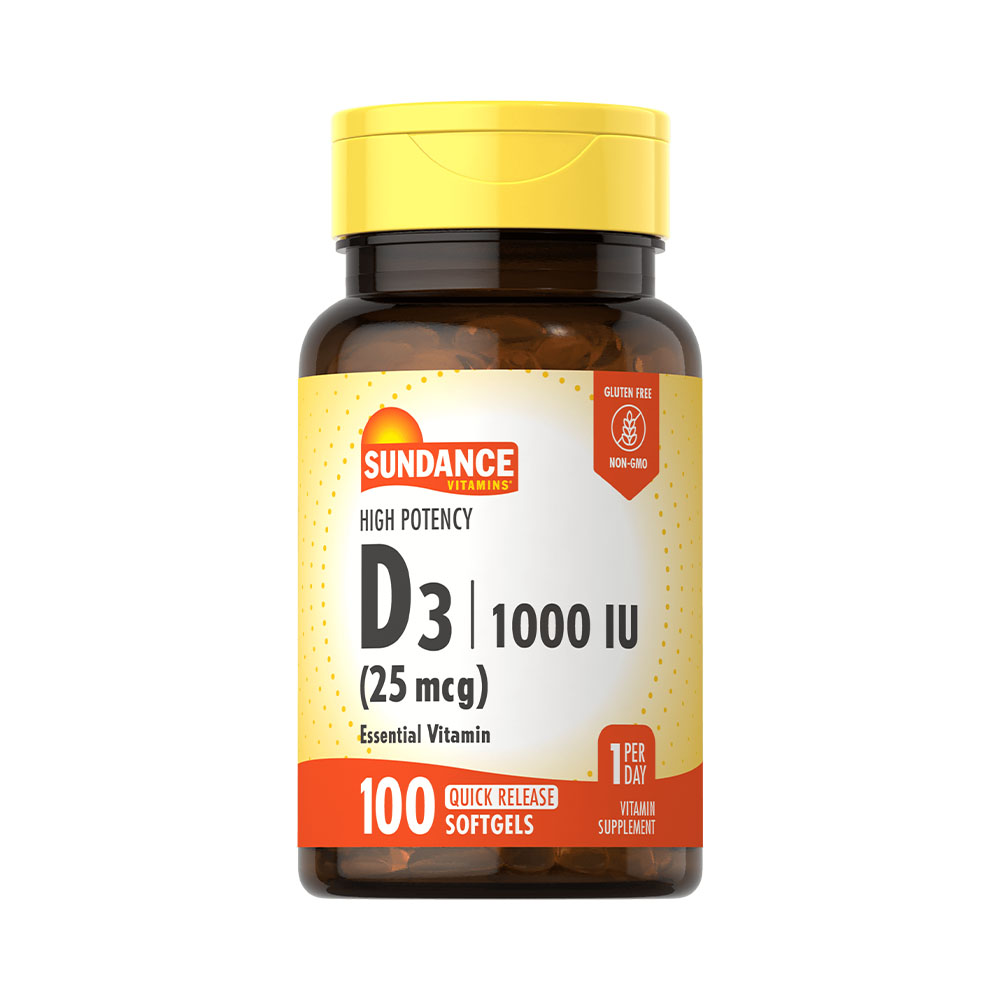 Vitamina D3 Sundance 25MCG 1000IU 100 Cápsulas