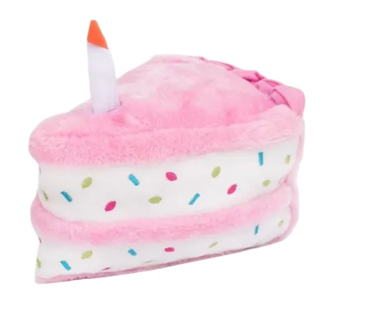 Zippy Paws Juguete P/perro Torta D/cumpleaños Rosa